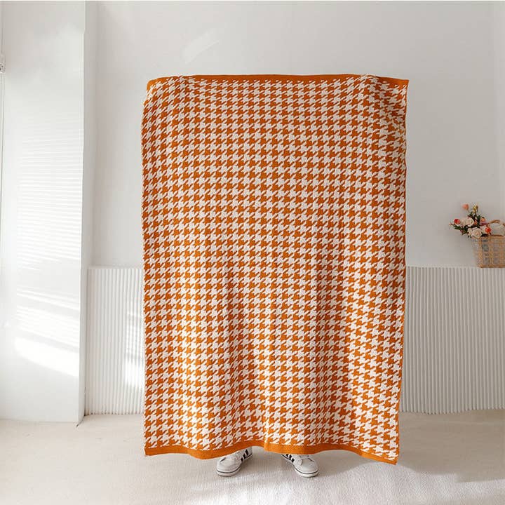 ACCITY - Wholesale Throw Blanket - VERSATILE HOUNDSTOOTH KNITTED WOOL THROW BLANKET_CWMM2386