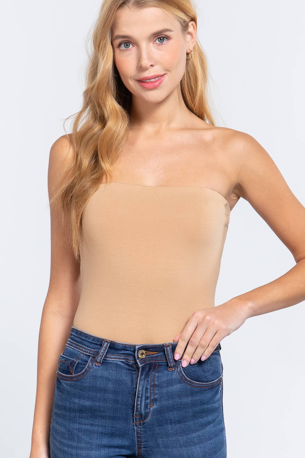 Active Basic | Active USA - Wholesale Bodysuit - Women's - Tube Cotton Spandex Jersey Bodysuit2