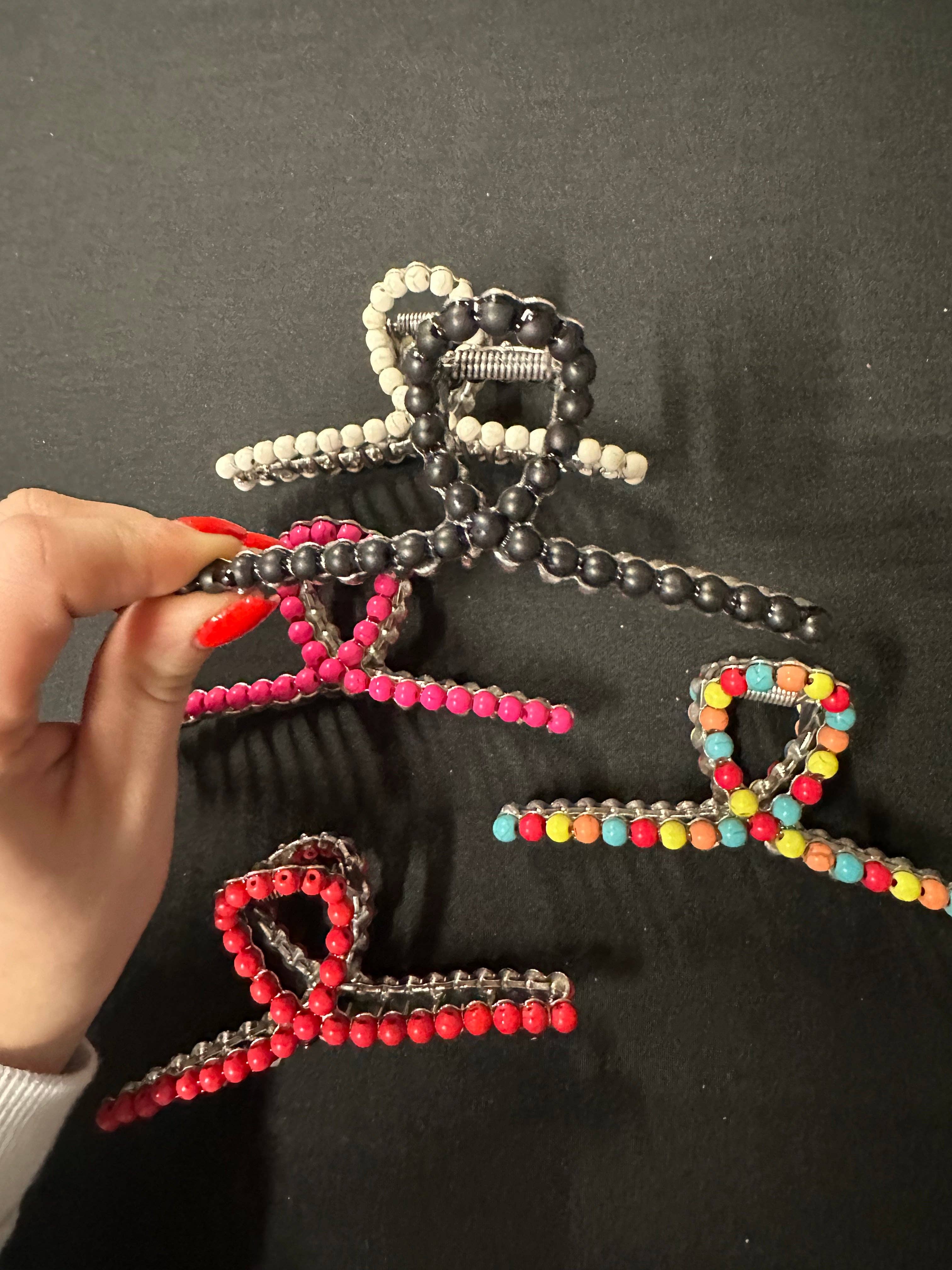 BDN Boutique - Vendita all'ingrosso Fermaglio per capelli - Donna - Grande fermaglio artigliato con perline occidentali6