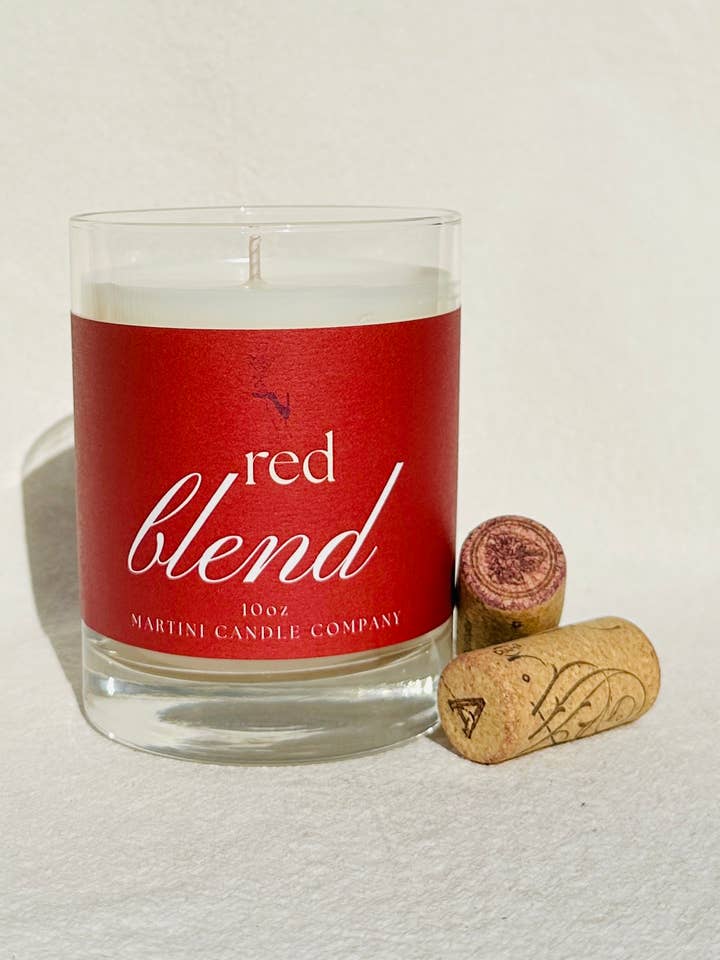 Large 10 oz. Red Blend Wine ~ Soy Blend Glass Candle for wholesale by Martini Candle Co.