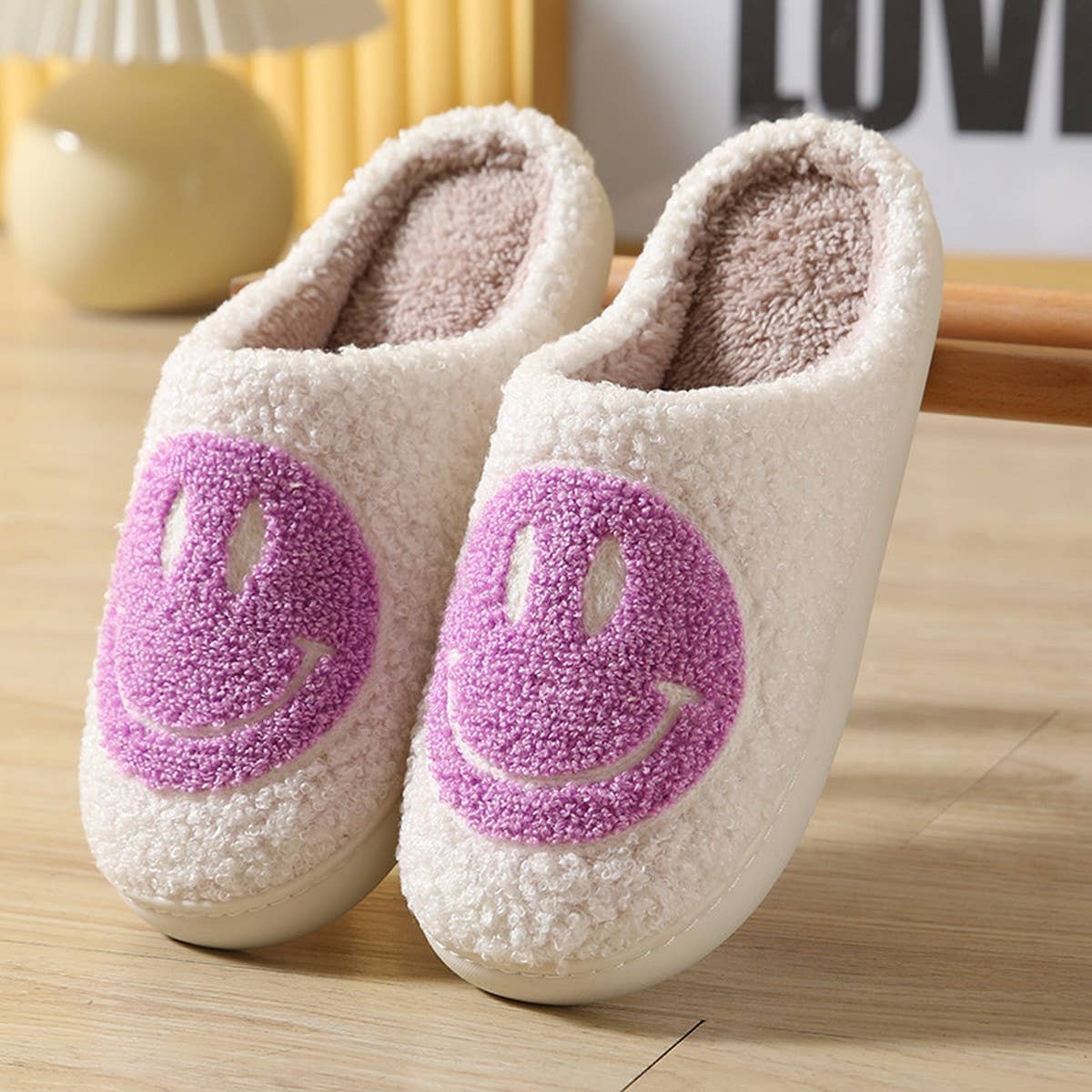 ACCITY - Wholesale Slippers - Women's - Cute Cartoon Smiling Face Fabric Slippers_CWSHS02546