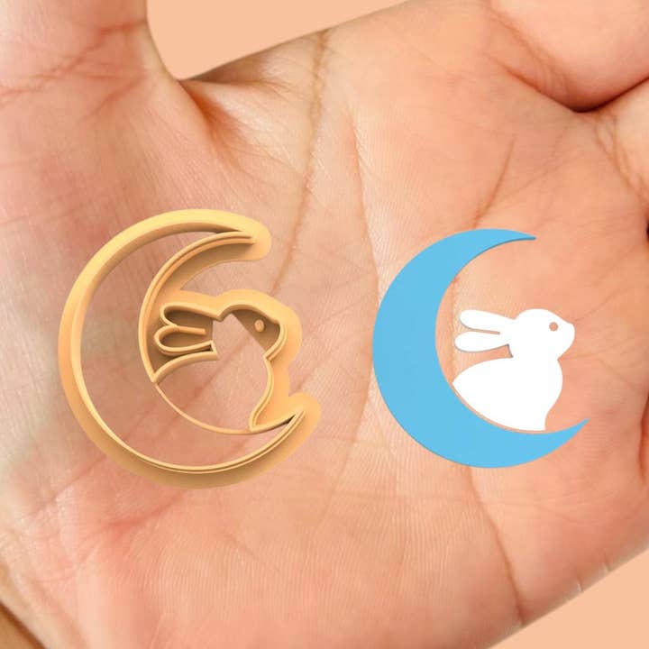 Påskehare og måne polymer ler skærer for engroshandel hos Roussell Prints and Demand LLC