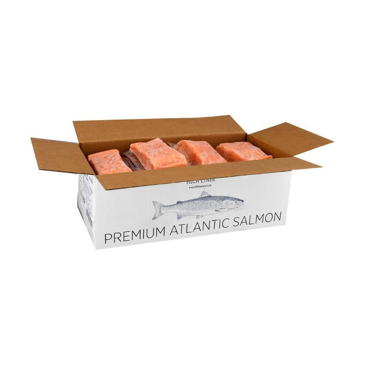 8oz Fyrkantiga Skinnfria Färöiska Laxportioner för wholesale av Onatru Foods