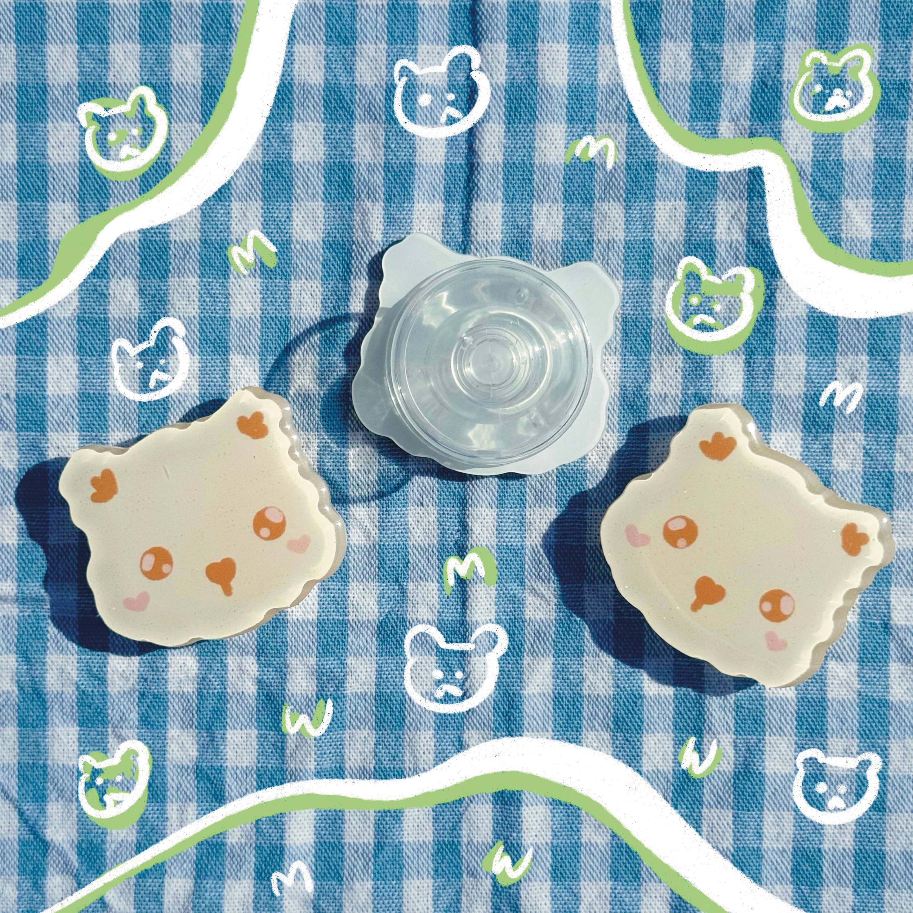 Banh.ni - Wholesale Phone Grip - Sparkly Cream Bear Phone Grip1