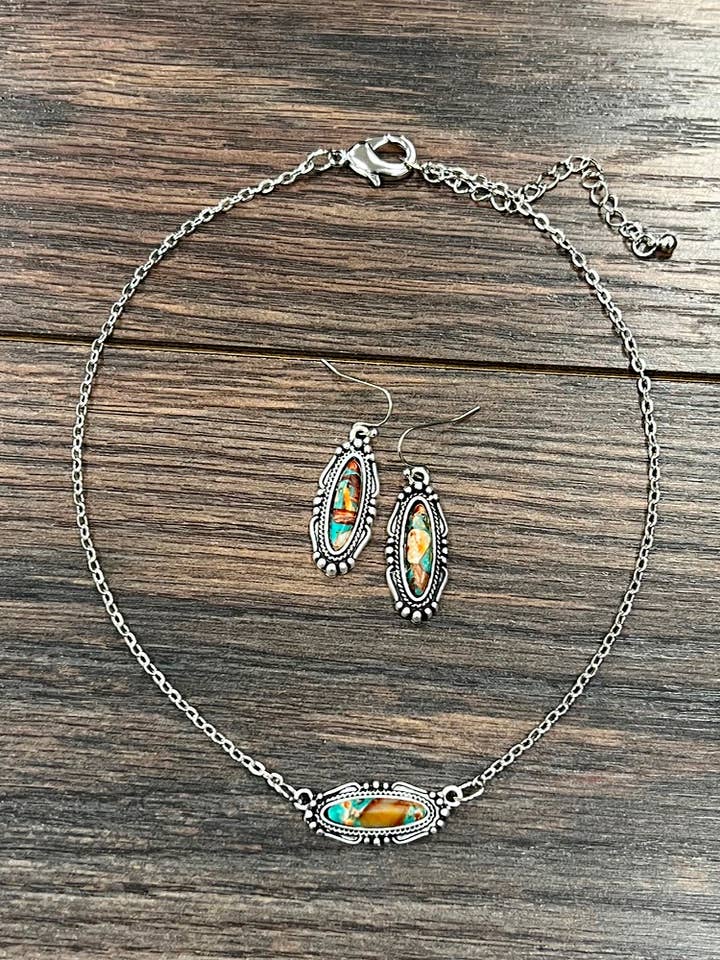 739652, Gemstone Necklace Earrings Set for wholesale by ISAC Trading Inc