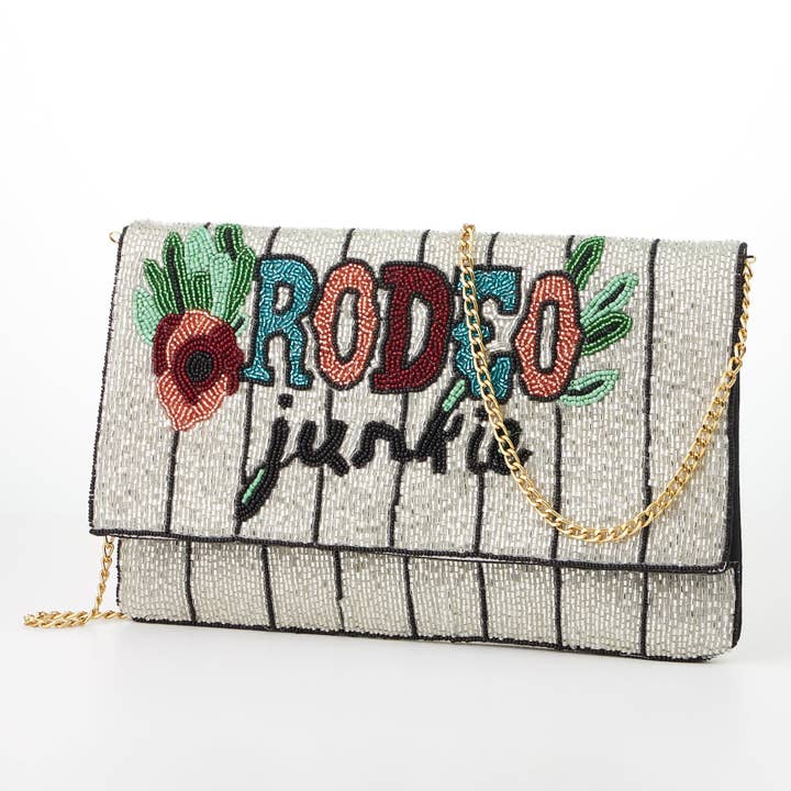 Multi Rodeo Junkie Seed Pärlor Flap Clutch Bag för wholesale på Faire