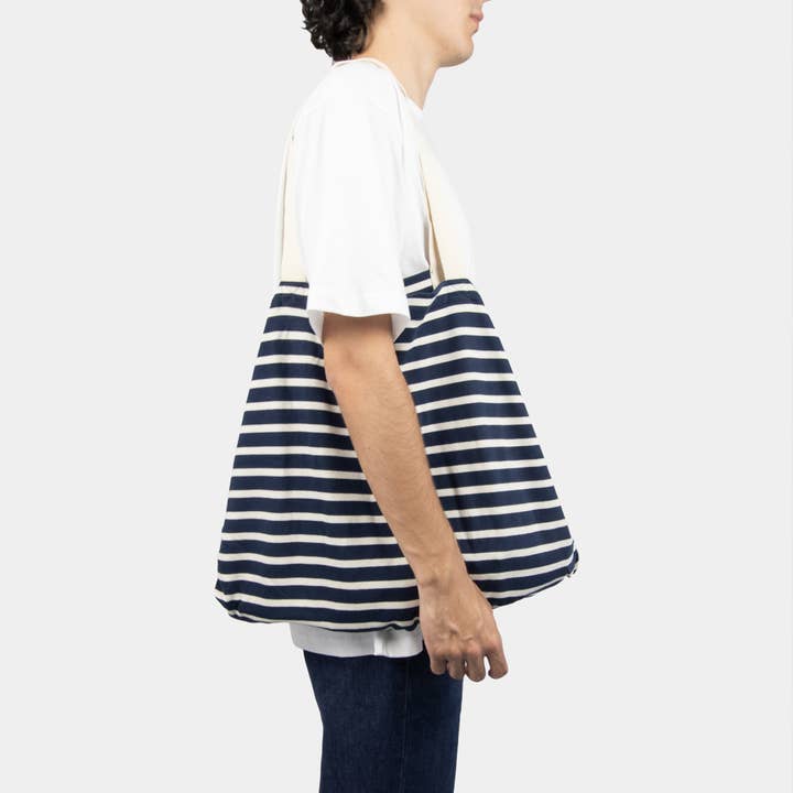 Stor stribet tote taske for engroshandel hos Texponto