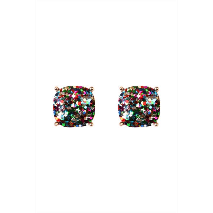 MYS Wholesale Inc - Wholesale Stud/Post Earrings - Shiny Cushion Glitter Earring
