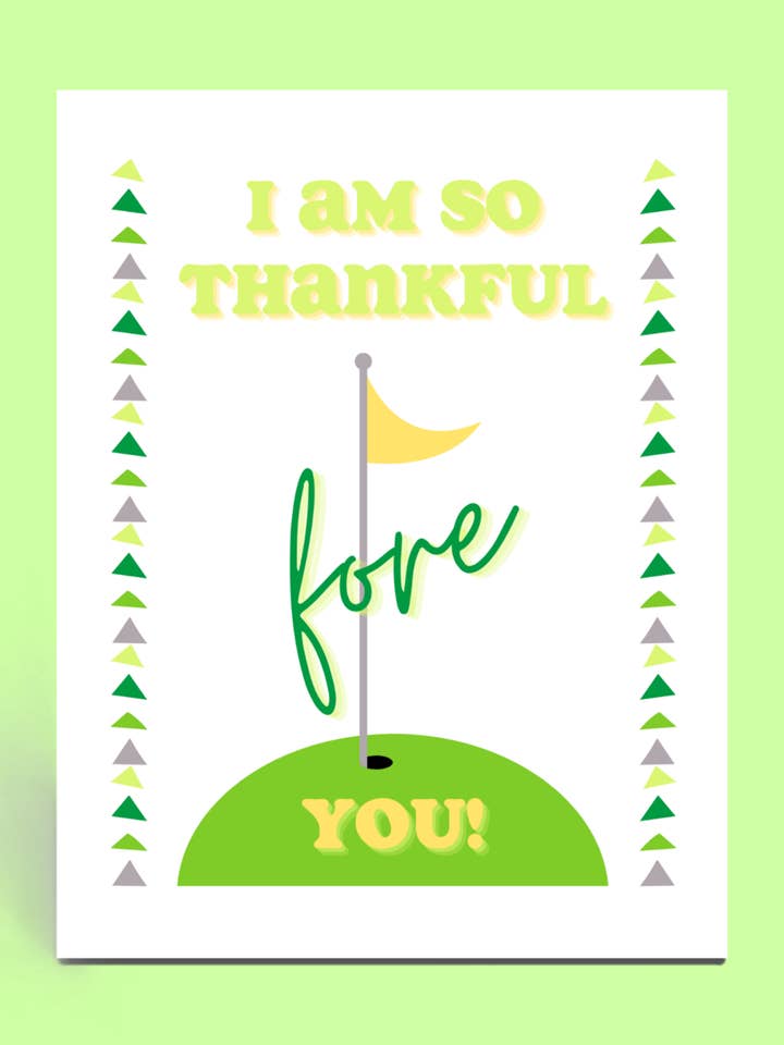 Thankful Fore You Card for wholesale by Cards o' Glee LLC
