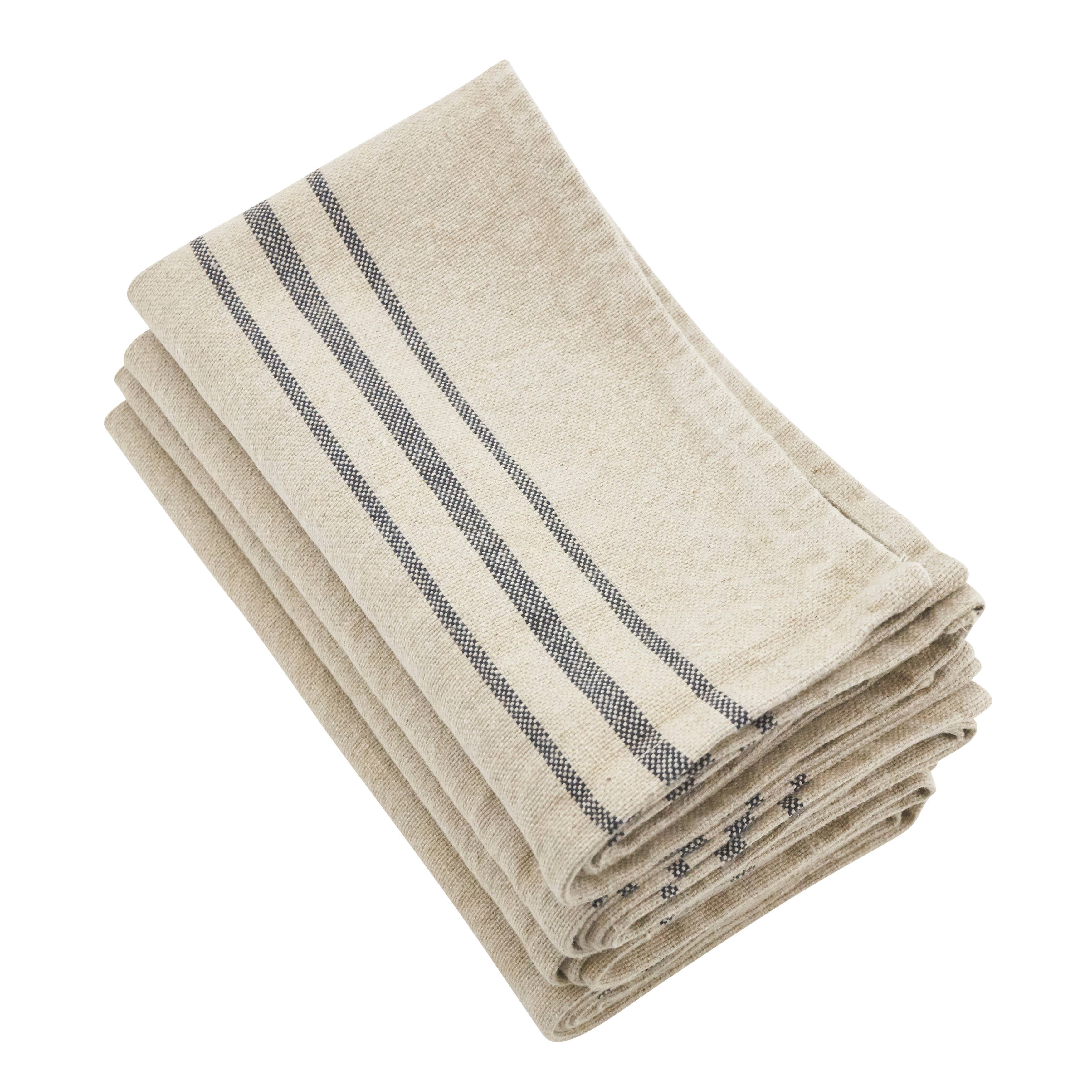 Natural Striped Linen Napkin for wholesale on Faire0