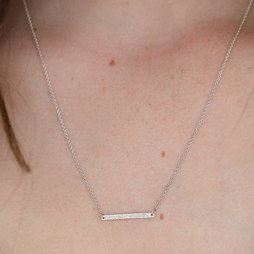Christina Kober Designs - Wholesale Pendant/Charm Necklace - HORIZON NECKLACE | stamped horizontal bar necklace6