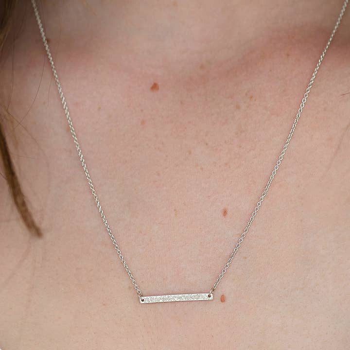 Christina Kober Designs - Wholesale Pendant/Charm Necklace - HORIZON NECKLACE | stamped horizontal bar necklace6