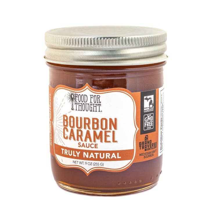 Truly Natural Bourbon Caramel Sauce for wholesale by Food For Thought