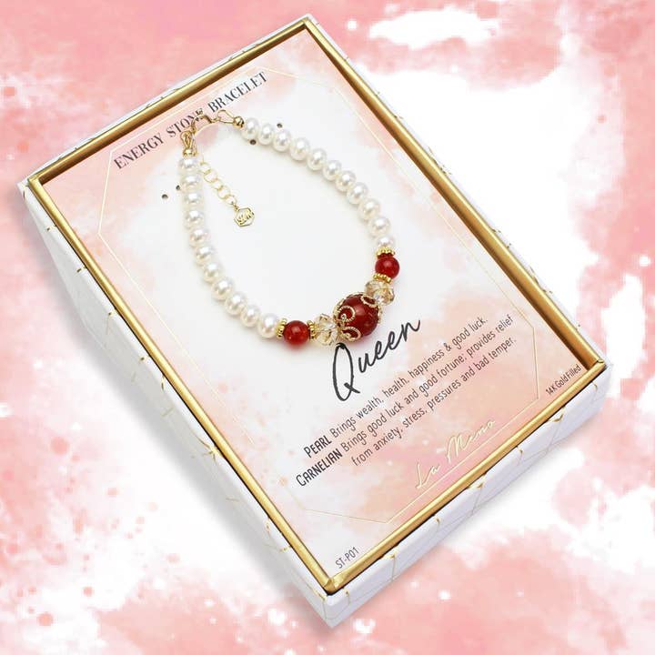 Koningin Zoetwaterparel & Carneool Armband voor wholesale door LA MENO