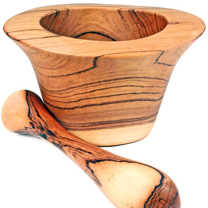 Swahili | AFRICAN MODERN - Wholesale Mortar & Pestle - Hand Carved Wild Olive Wood Mortar & Pestle