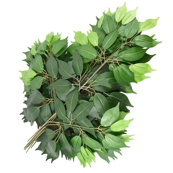 24"T Faux Ficus Leaves, Faux Ficus Greenery, Green Branches for wholesale by Sweet Home Deco