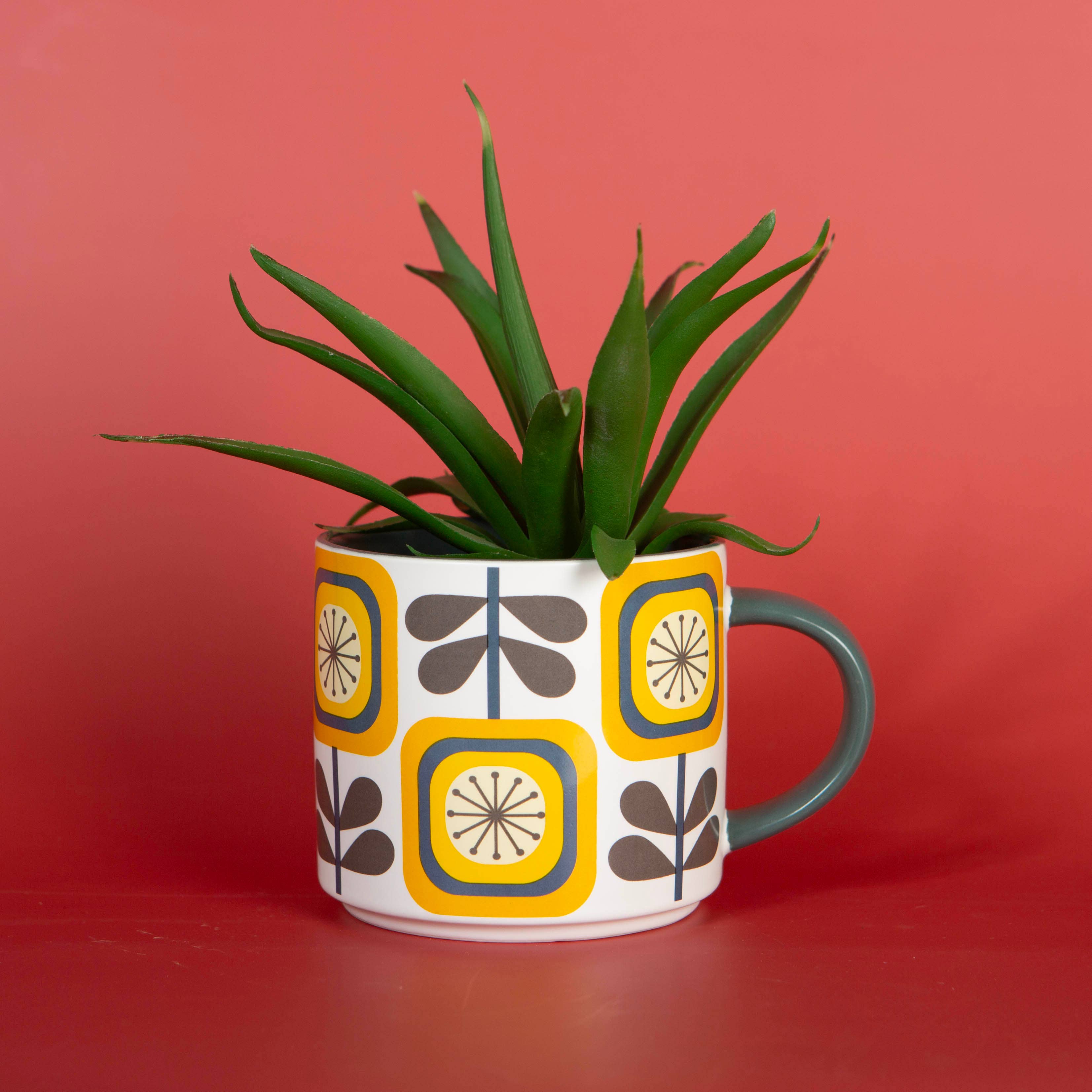 Mod Lounge Paper Company - Wholesale Coffee Mug - Sunflower Fall Mid Century Modern Stackable Matte Coffee Mug1