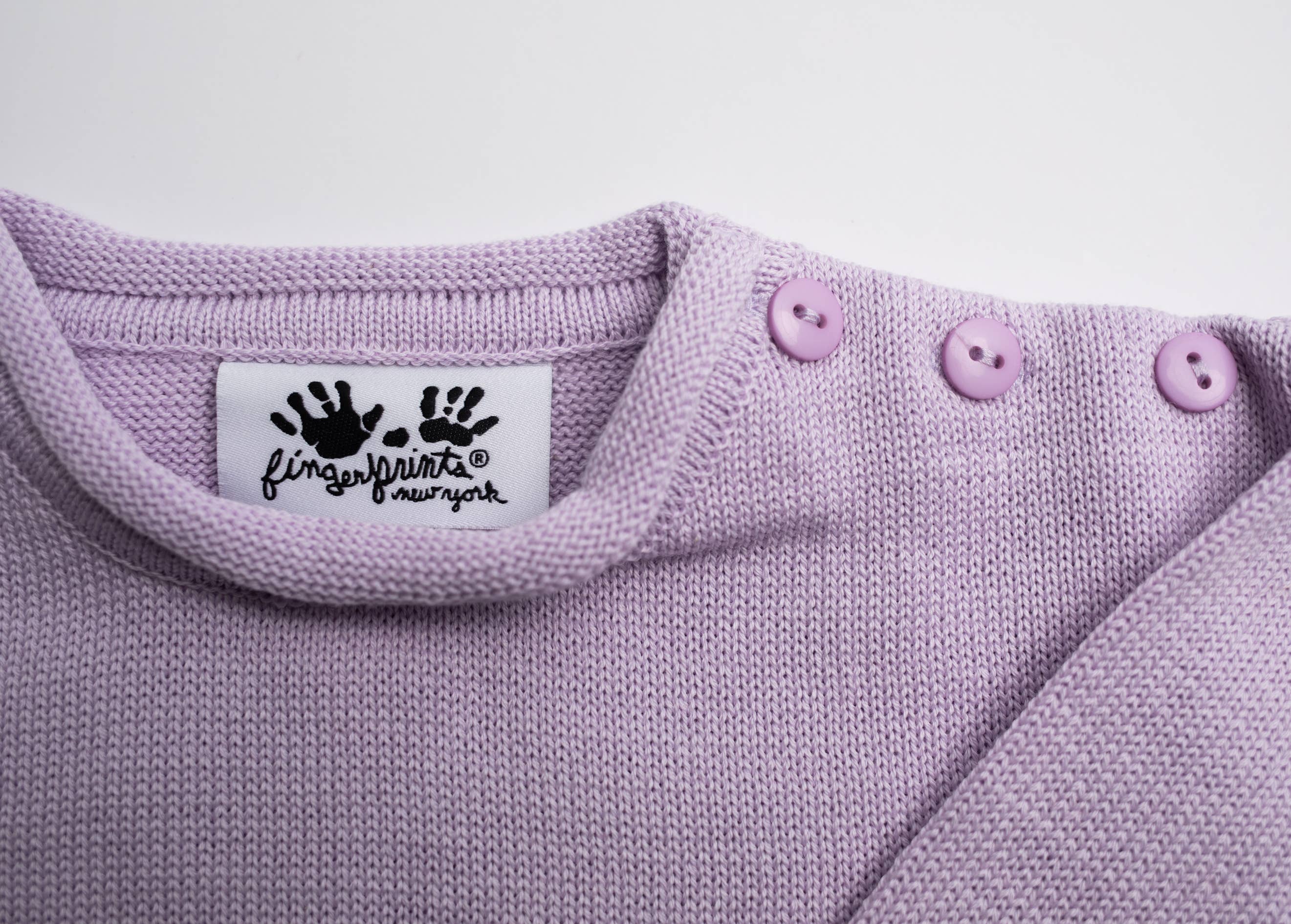 Fingerprints - Wholesale Knit Sweater - Kids - Lavender Rolled Edge Pullover1