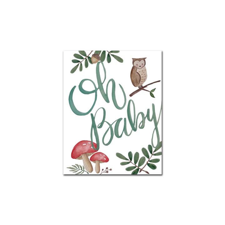 Baby lykønskningskort | Akvarel skovvenner for engroshandel hos Ruby Charles Designs