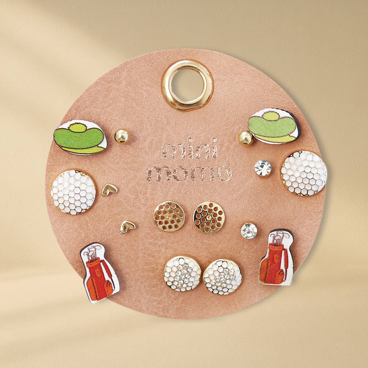 Loven x Mini Momo - Wholesale Jewelry Set - Sports Stud Earrings Multipack Assorted Set - Golf0