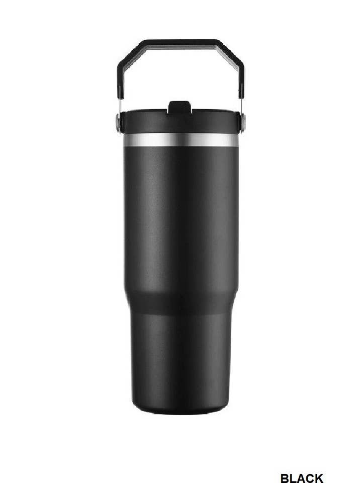 30 Oz Flip Straw Insulated Stainless Steel Tumbler for wholesale by Vanilla Monkey