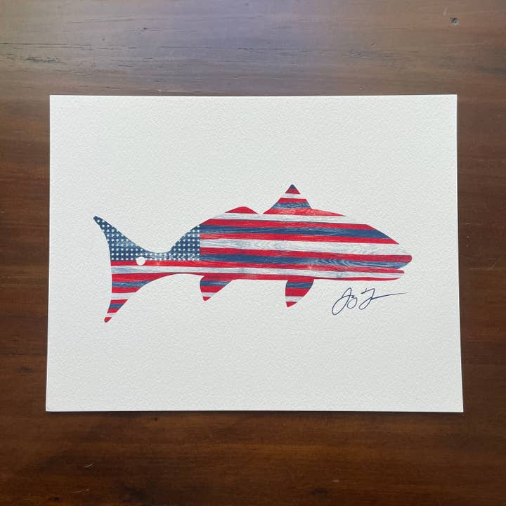 Open Edition: USA Redfish Print (Frame not included) for wholesale by Jaybo Art