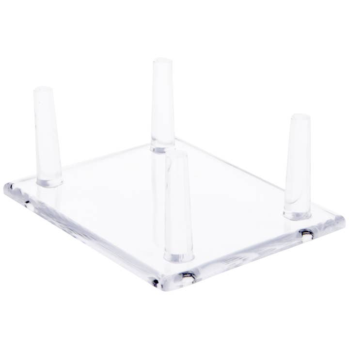 Bard's - Wholesale Retailer display stand/case - Bard's Clear Acrylic Rectangular Base w/ Prongs for Minerals2
