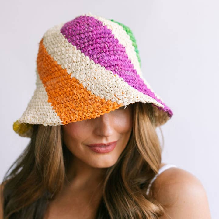 Rainbow Wave Sun Hat for wholesale by Sunshine Tienda