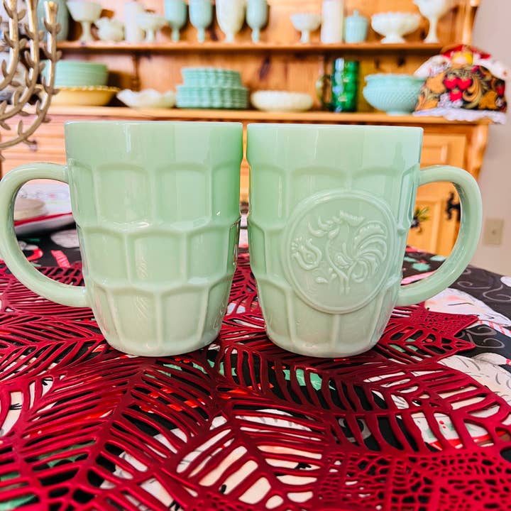 Mami24Seven - Wholesale Beer Glass/Mug - Jadeite Stein (Set of Two)