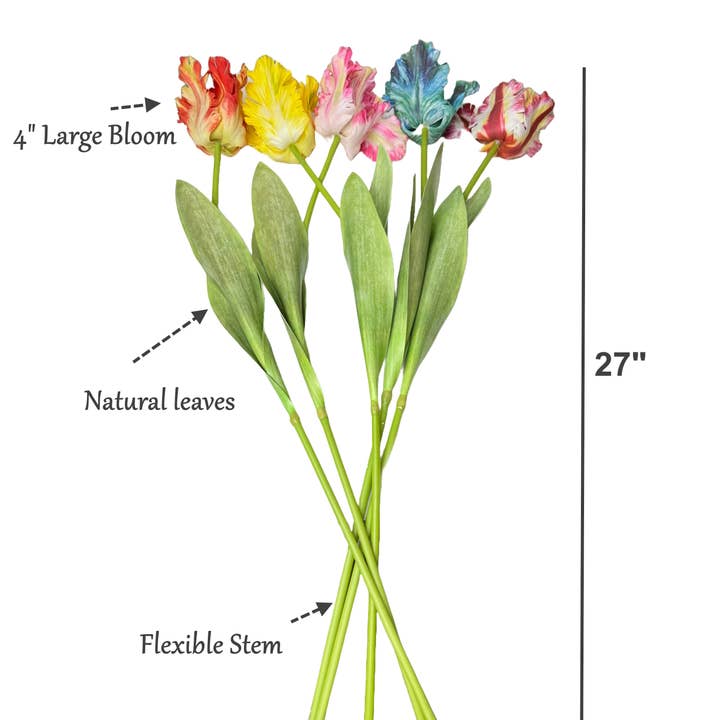 Angel Isabella - Wholesale Artificial flowers - 27" Artificial 3-D printed Soft Touch Parrot Tulip1