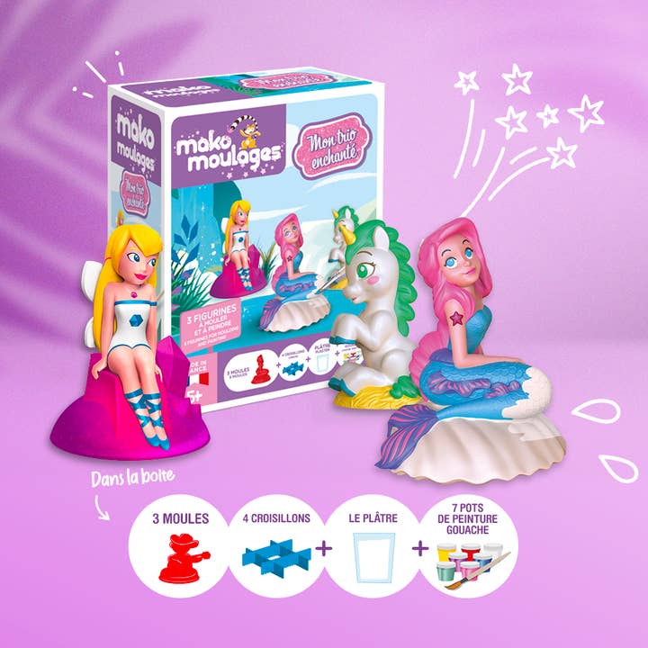 Mako Créations - Venta al por mayor Kit de manualidades - Niños - Mako moldes Mi trío encantado