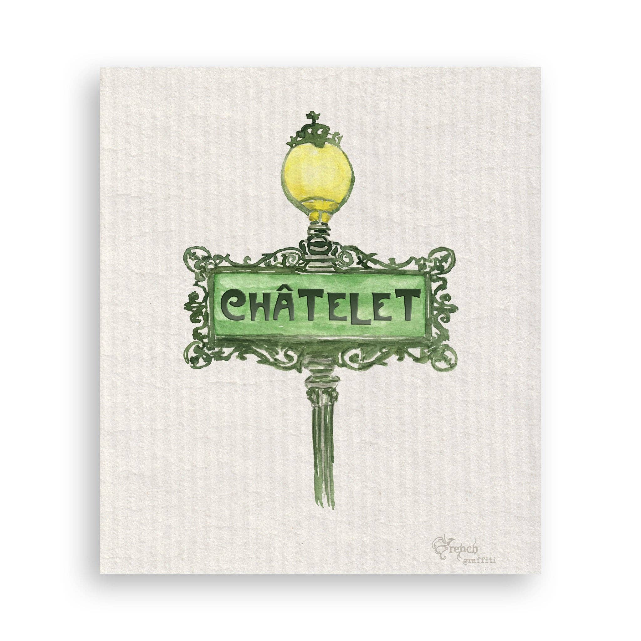 French Graffiti – Großhandel Geschirrtücher – Metroschild Chatelet Paris16