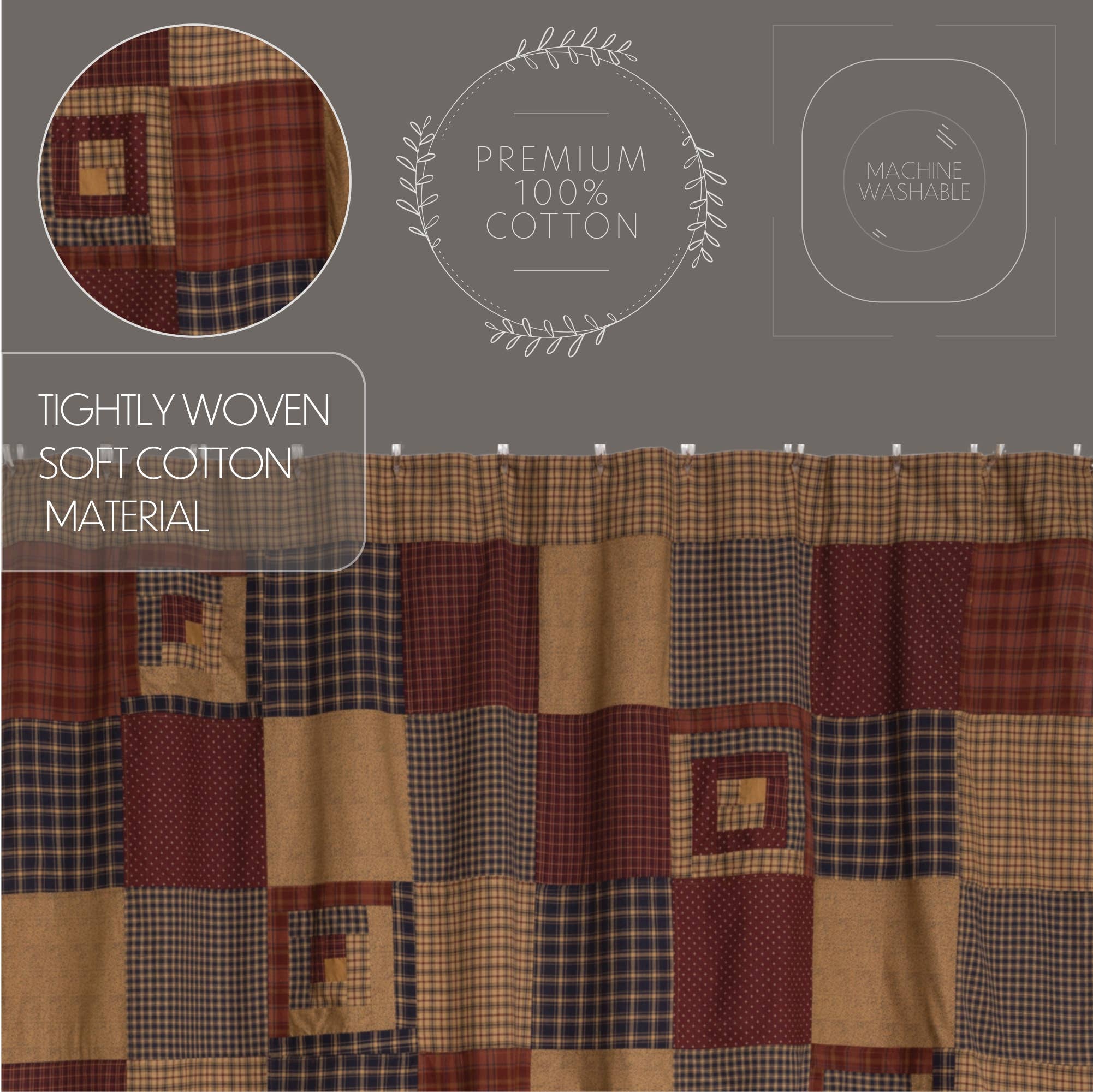 VHC Brands - Vente Rideaux de douche - Millsboro Rideau de douche 72x726