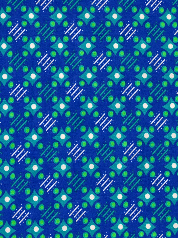 25m Printed cotton Satellite of love Deep blue for wholesale by Petit Pan