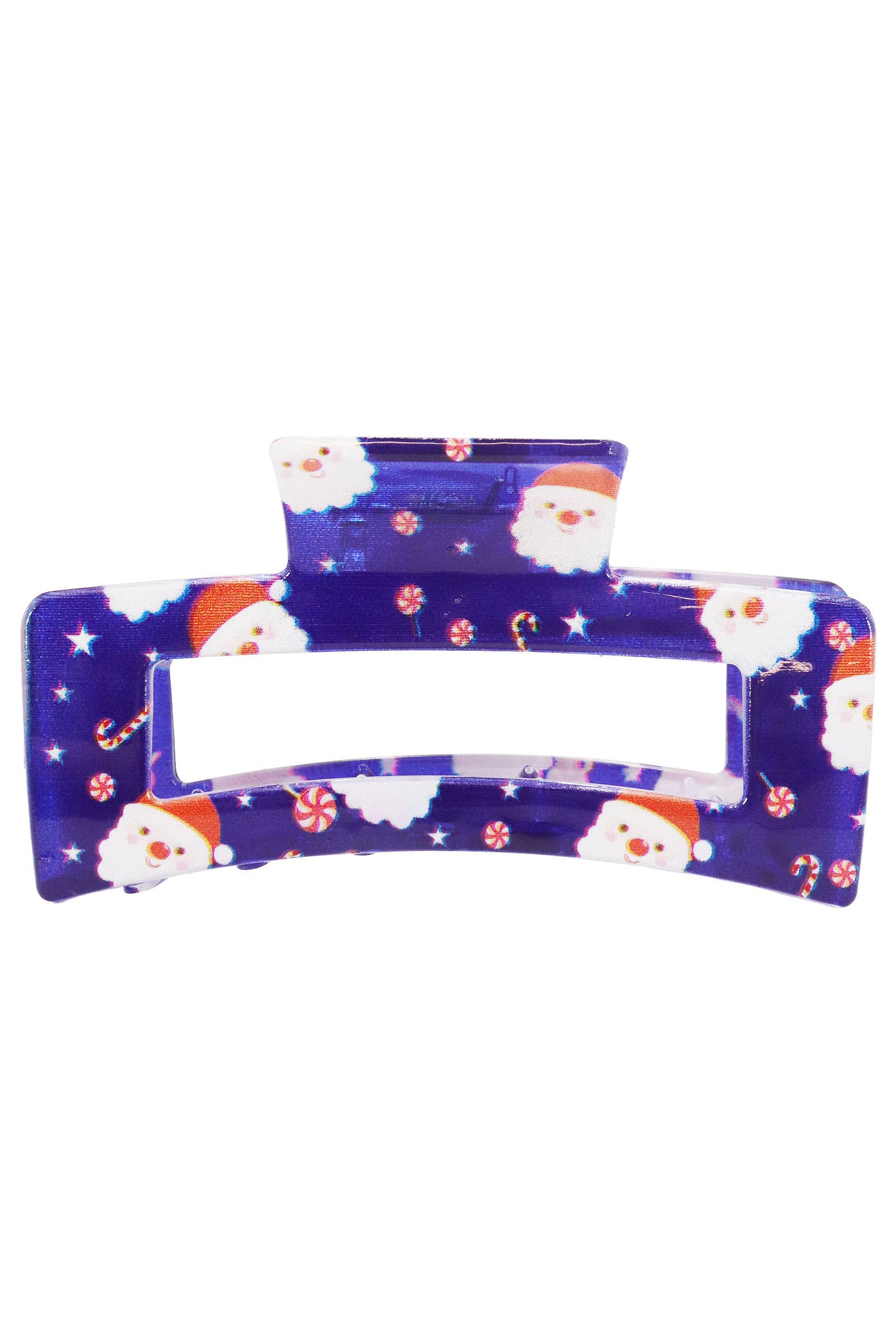 ASSORTED Christmas Santa Clear Block Hair Claw - 12 pcs for wholesale on Faire1