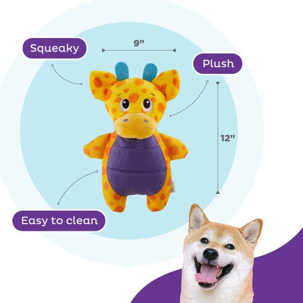 Pet Palette Distribution - Wholesale Pet Plush Toy - Dog - Nina Ottosson Puzzle Palz Giraffe TNT Interactive Dog Toy
