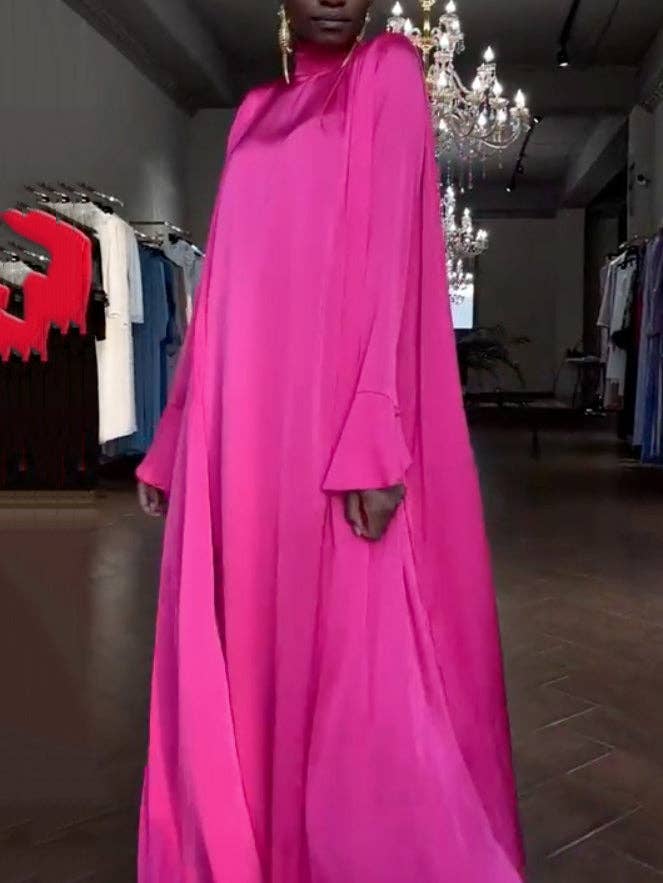 FurDecoration - Wholesale Dress - Women's - A-Line High Neck Pleated Long Sleeve Blouse8