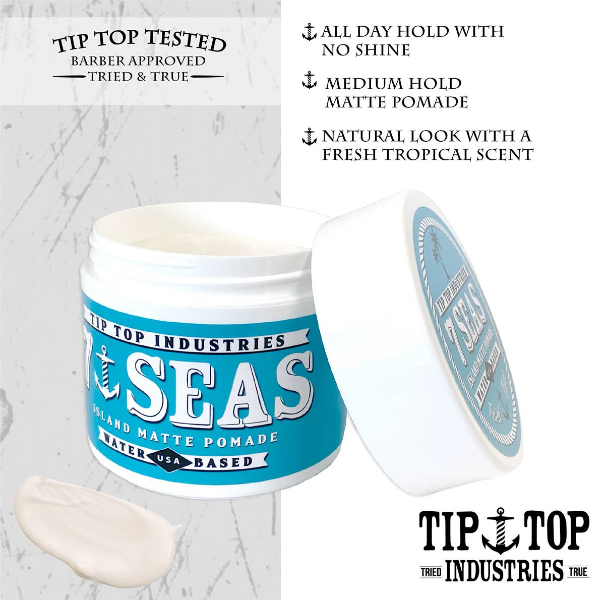 Tip Top Industries - Vente Pommade pour cheveux – homme - Pommade mate 7Seas Island2