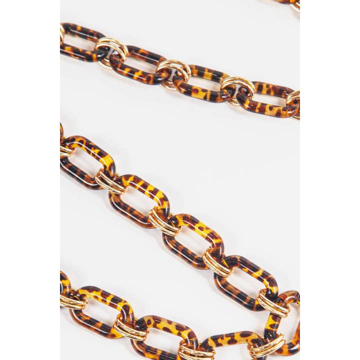 Tortoise Shell Square Link tassenriem bruin voor wholesale door Sarta