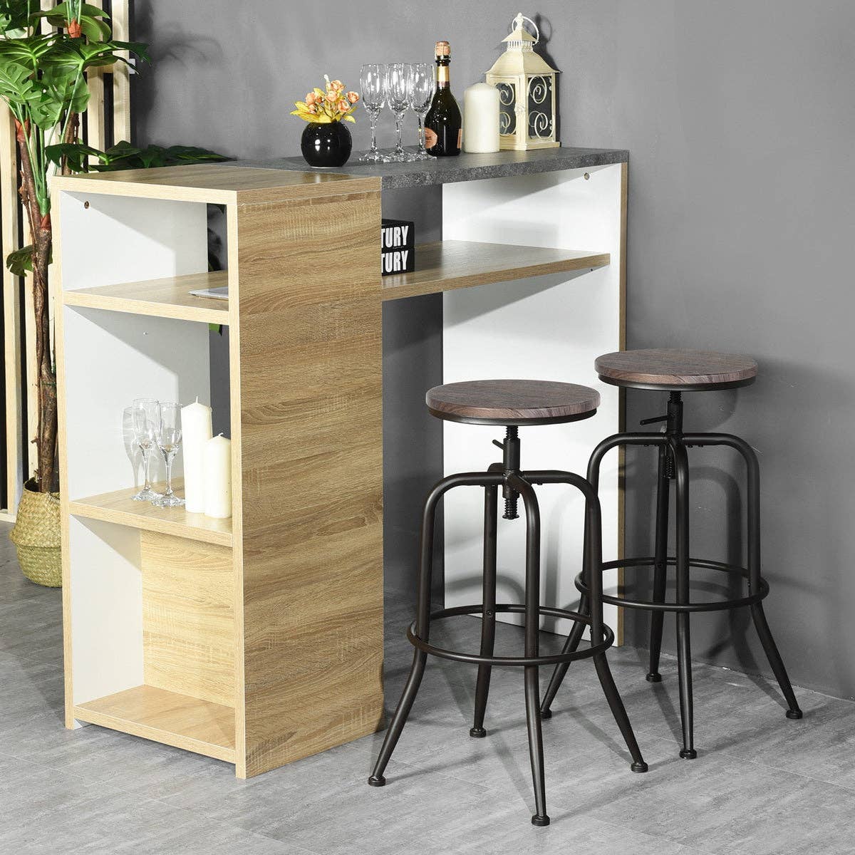 39F Inc. - Wholesale Stool - ANACLETUS 27''-30'' Adjustable Height Swivel Lift Bar Stools3