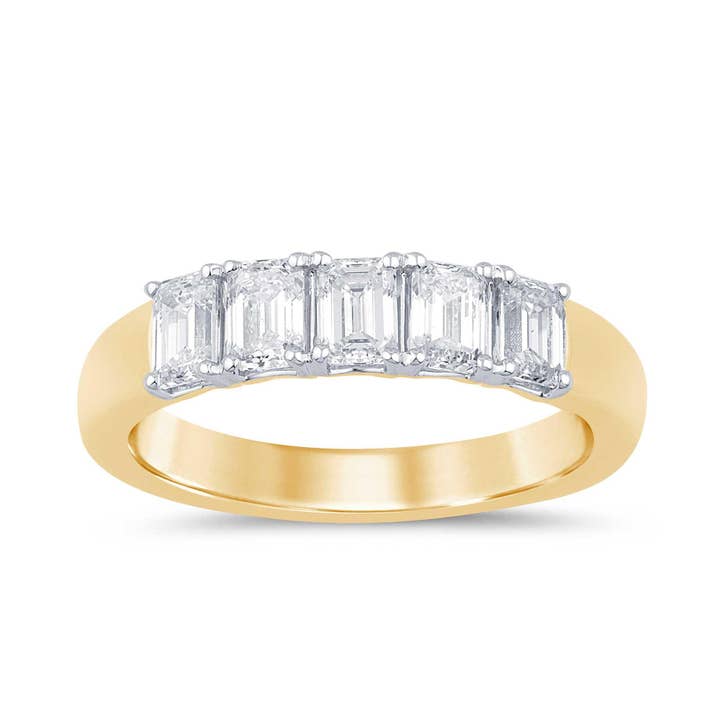 1.25 CTW Emerald Cut Vs Lab Grown Diamond Band 14K Gold for wholesale by White Rock
