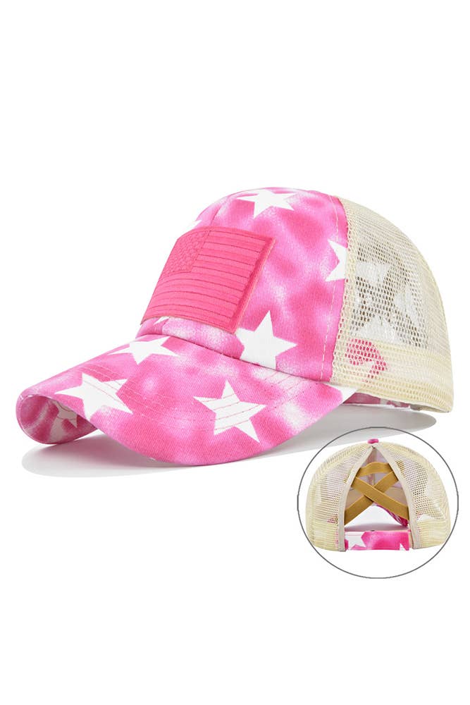 UNISHE - Wholesale Trucker Hat - Women's - America Flag Embroidered Baseball Cap DXCC6345