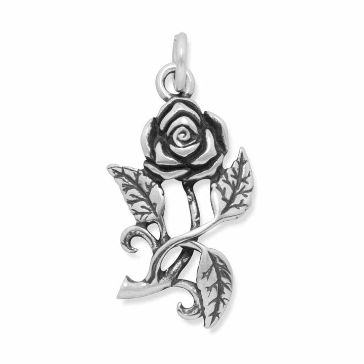 Oxidized Rose Charm for wholesale by Silver Stars Collection