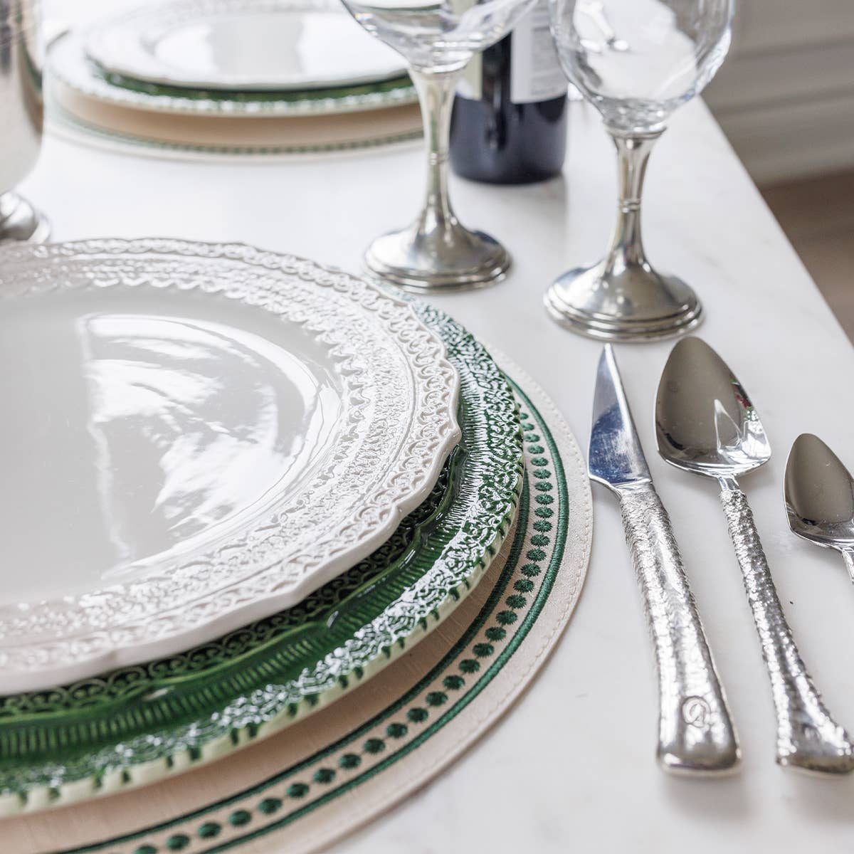 Arte Italica & Crown Linen Designs - Wholesale Placemat - Palermo Perla placemat - Uitverkoop6