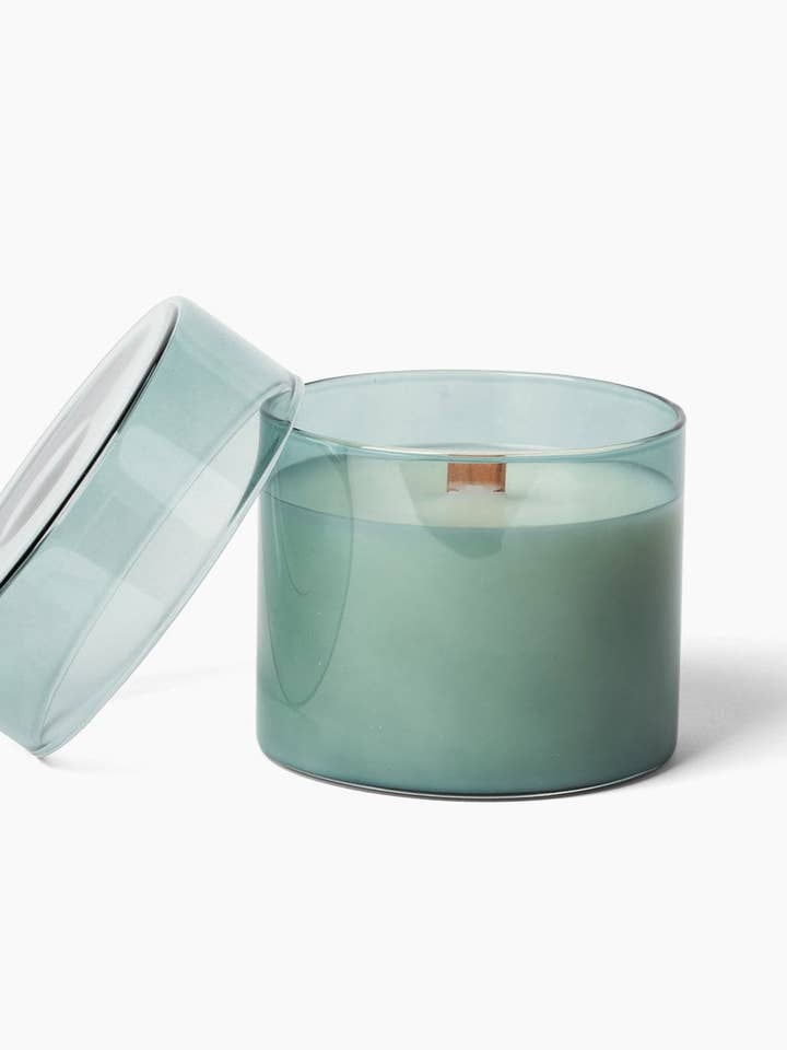 Vert du Terre | Garden Candle, Wood Wick, Glass Jar with Lid for wholesale by Nineteen Twenty Two Candle Co.