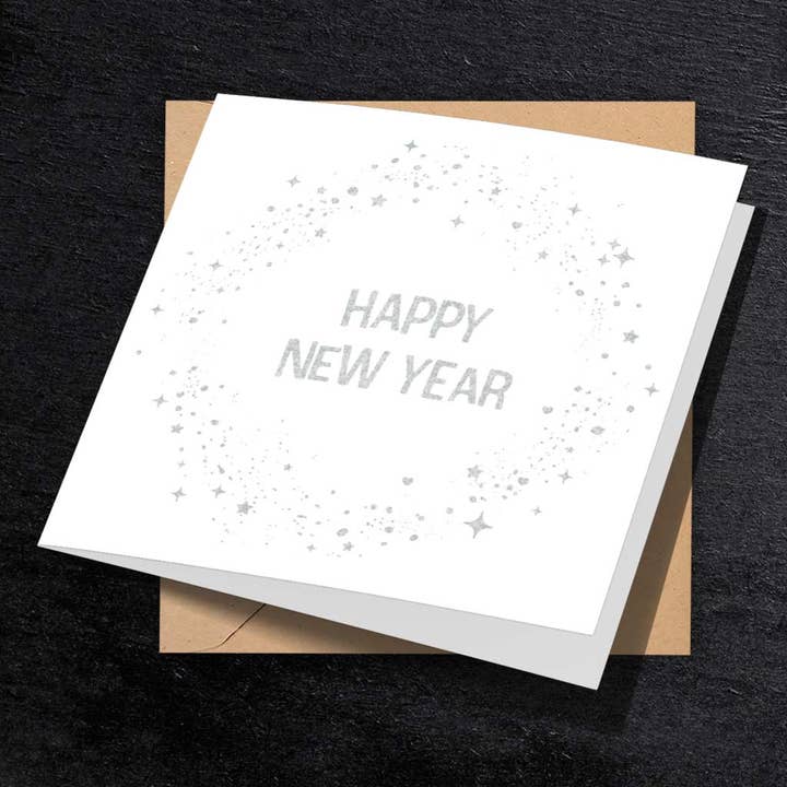 Happy New Year folding card with envelope for wholesale by Happy Print Store