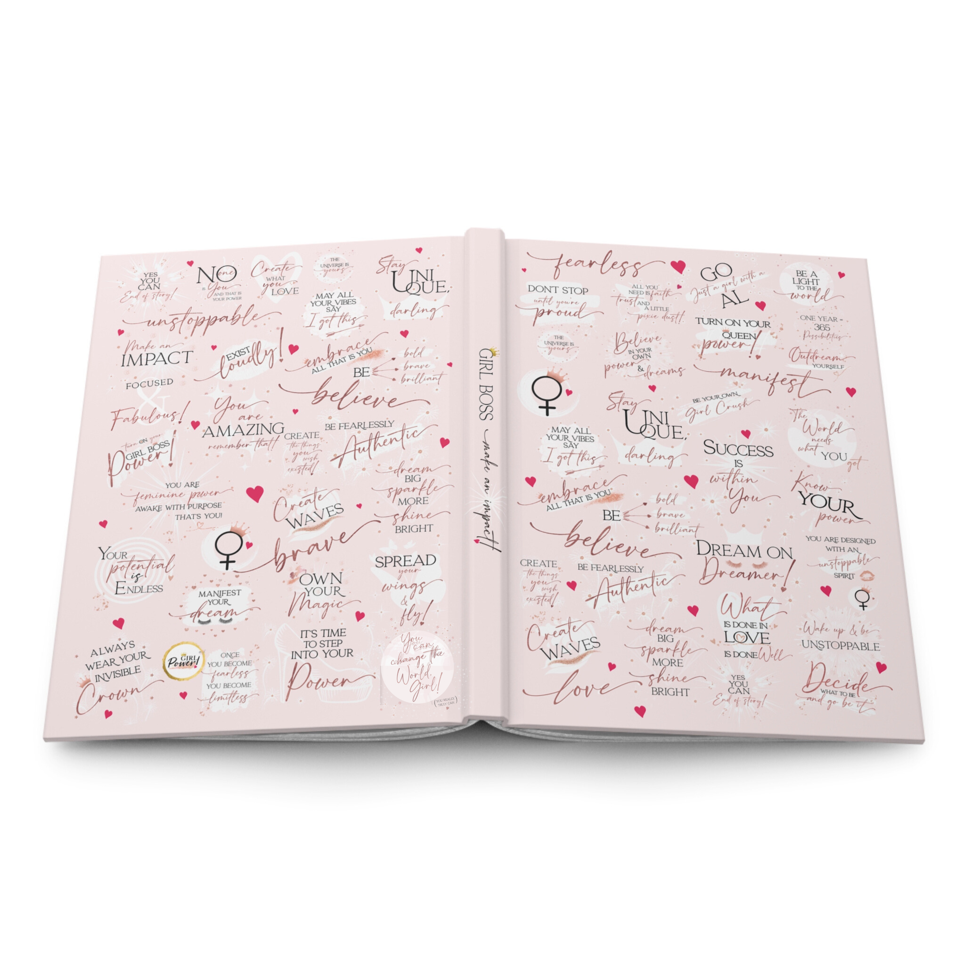 Girl Power 24/7 - Wholesale Journal/Diary - Girl Boss Hardcover Journal - Make an Impact! - Pink Rose3