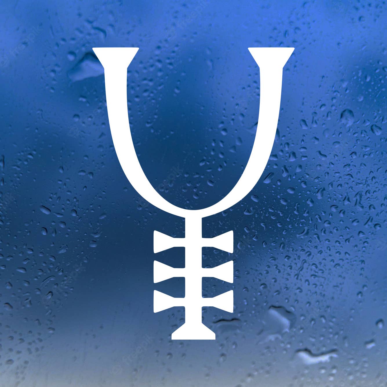 Minglewood Trading - Wholesale Wall Decal/Stickers - White Amalgamation Symbol Alchemy Vinyl Decal Die Cut0