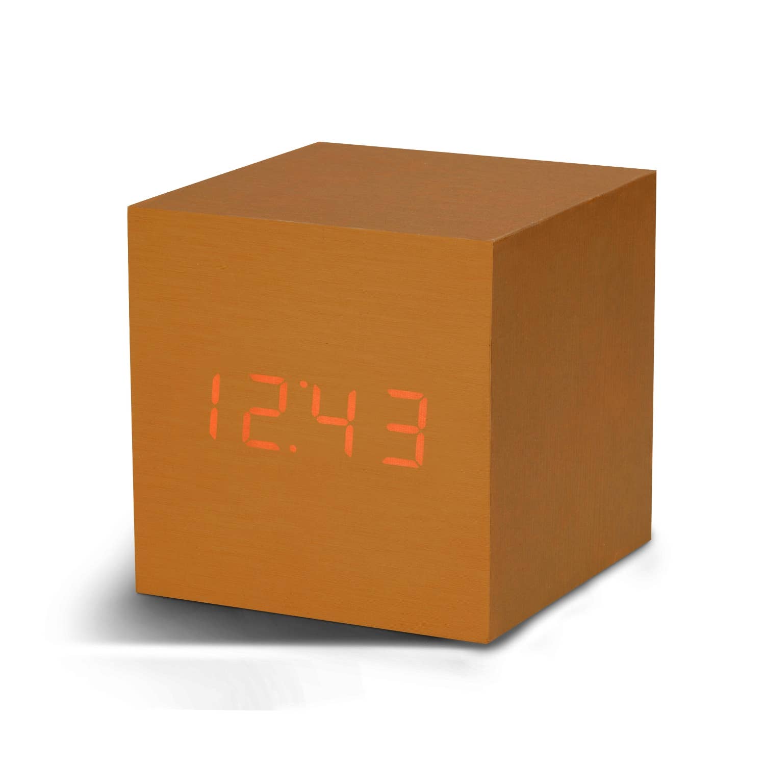 Gingko Design EU - Wholesale Desk Clock - Cube Click Clock - Copper /Red LED2