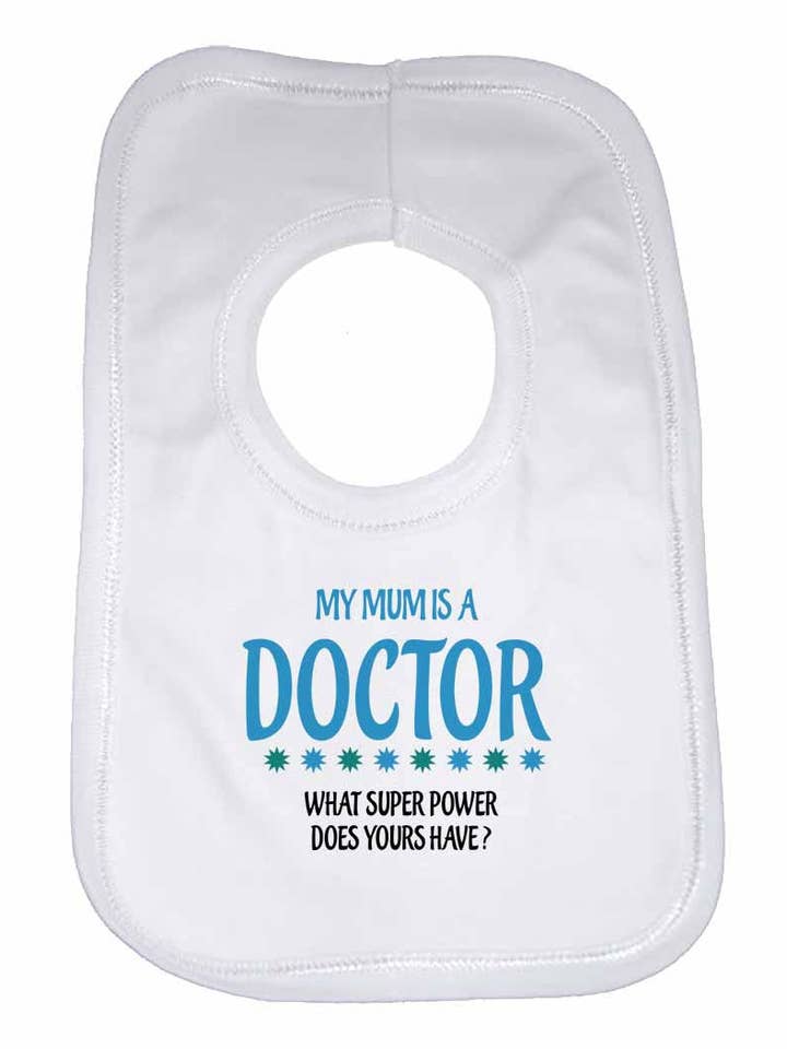 Ma mère est médecin, quel est le pouvoir de la vôtre ? Bavettes pour bébés pour la vente par Little Ratbag